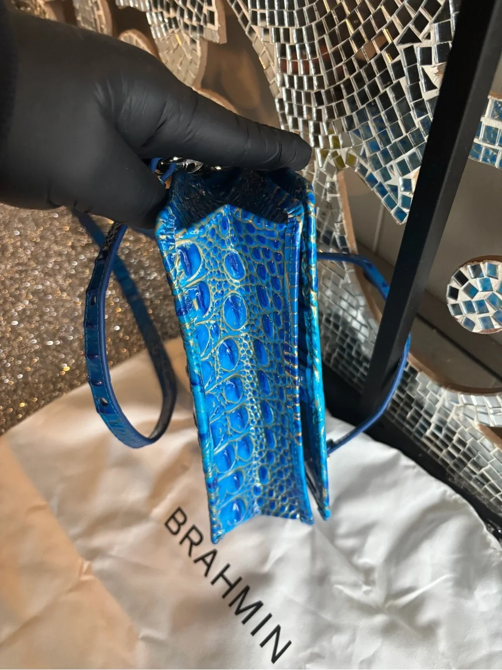 💕Brahmin Minuette Electric Indigo‎ Ombré Crossbody Bag